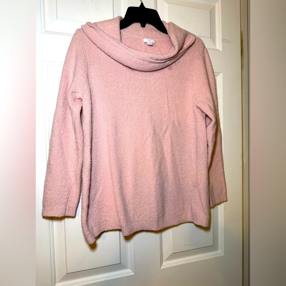 J Jill Light Pink Woman’s Coal Neck Sweater NWOT Small Petite Cotton Soft Cozy